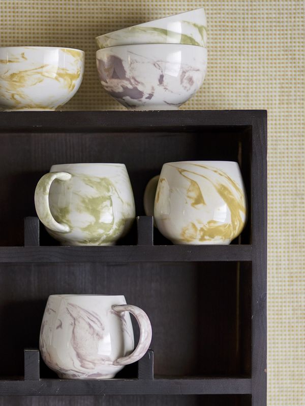 Bloomingville Palma Mugg, Grön, Stengods - 4-pack