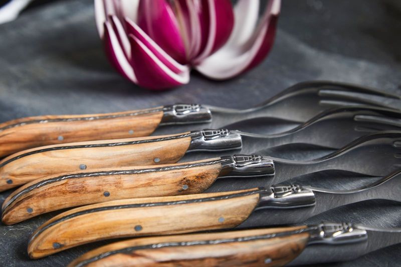 Laguiole By Hâws grillgafflar 6-pack, handtag i olivträ