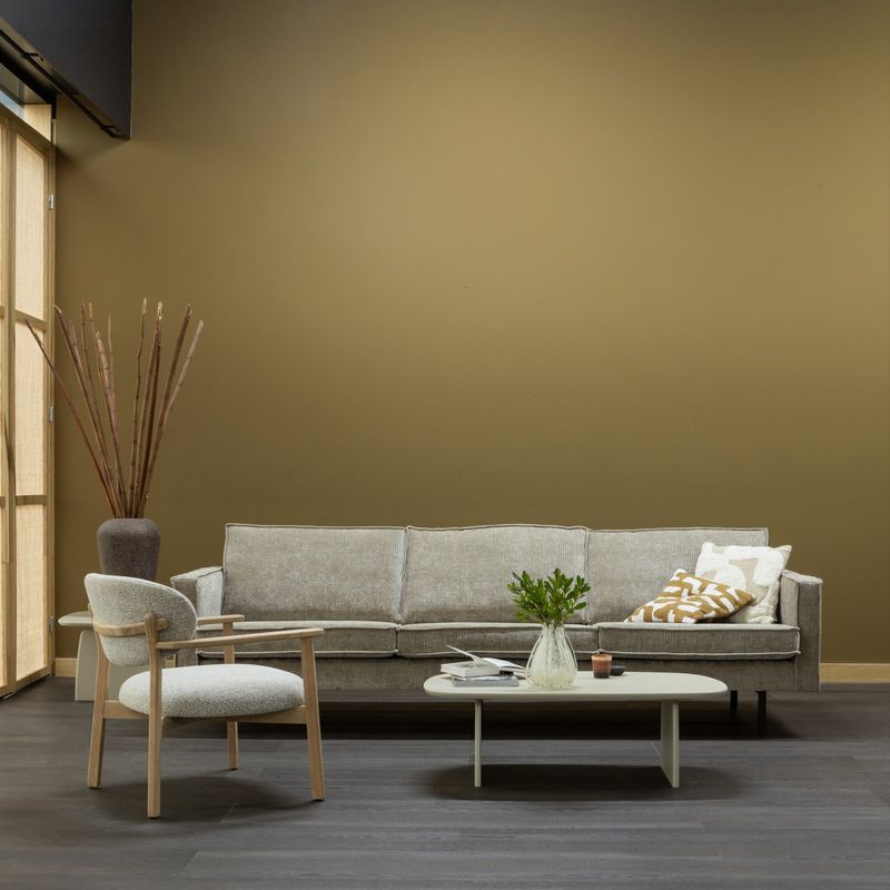 WOOOD Rodeo 3-sits Soffa i Ribbad Tyg Mörk Sand