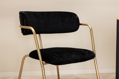 Venture Home Arrow & Pelle 6 st Matstolar Svart + Rektangulärt Matbord 190 x 90 Svart