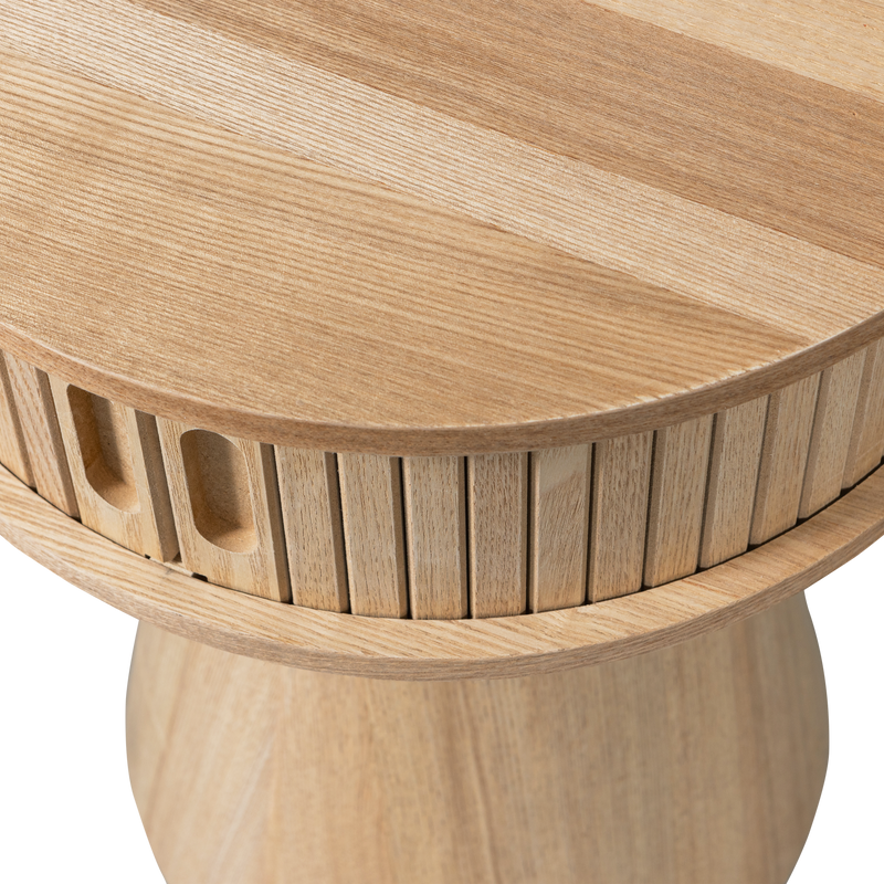 WOOOD Karri Runt Nattduksbord i MDF och Furu, Naturlig