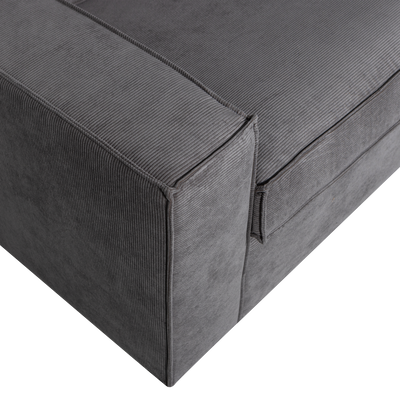 WOOOD Thomas Hörnsoffa med Ribbtäckning Höger Mörkgrå