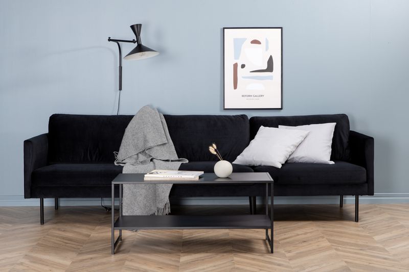 Venture Home Zoom 3-Sits Soffa i Svart Sammet