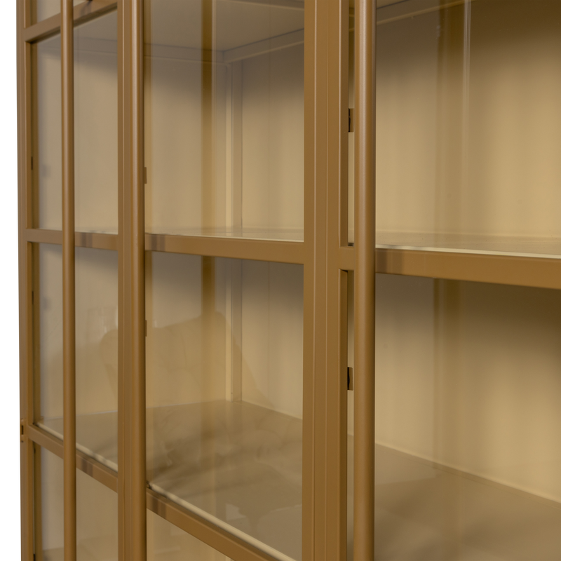 WOOOD Exhibit XL 3-dörrars vitrinskåp metall honung