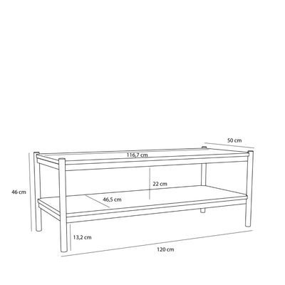 Hübsch Seize Soffbord Natur 120x50xh46cm