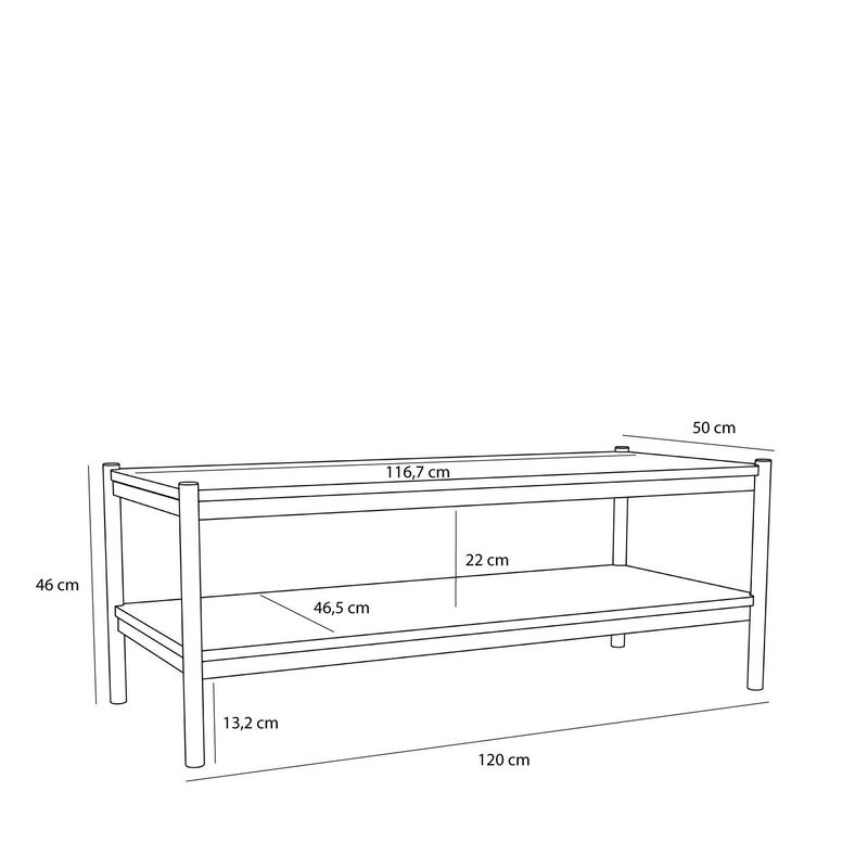 Hübsch Seize Soffbord Natur 120x50xh46cm