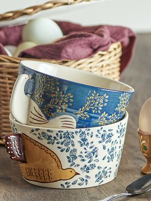 Bloomingville Hezha Skål, Natur, Stengods - 6-pack