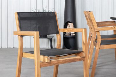 Venture Home Venice & Khung Matstolar 6-pack Natur + Rektangulärt Matbord 200 x 100 Natur