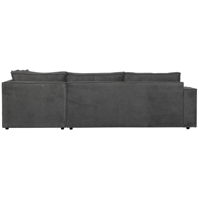 WOOOD Thomas Hörnsoffa med Ribbtäckning Höger Mörkgrå