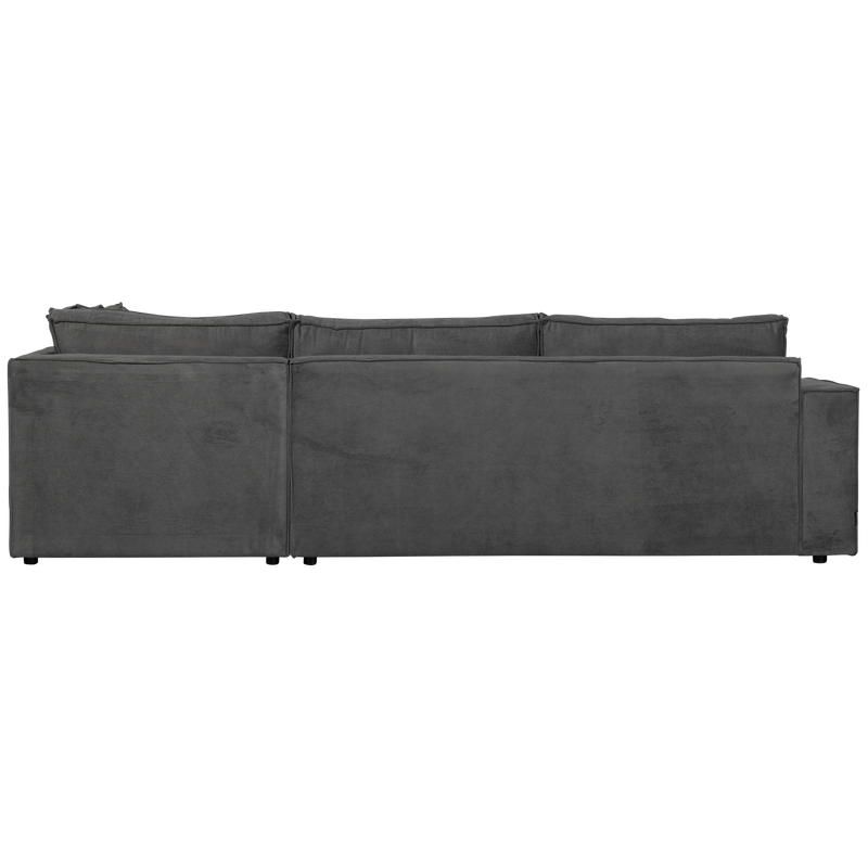 WOOOD Thomas Hörnsoffa med Ribbtäckning Höger Mörkgrå