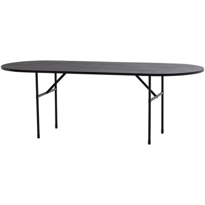 WOOOD Arthur Ovalt Matbord med H-ben i Svart Ek