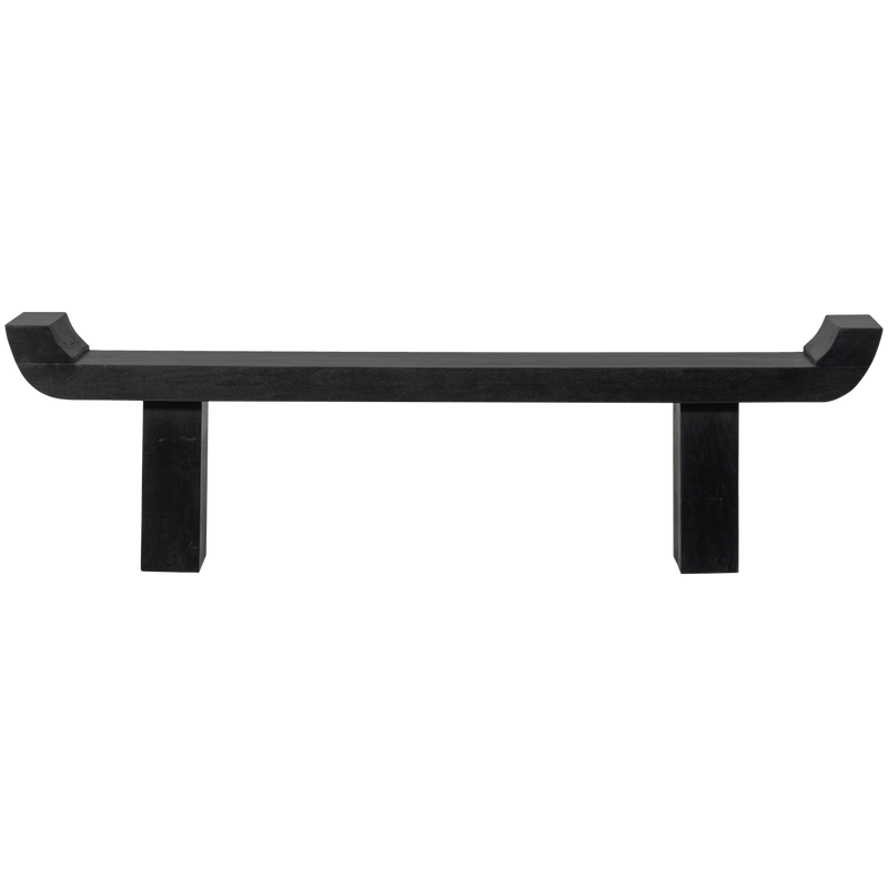 WOOOD Lox Bänk i Svart Mangoträ med Uppstående Kanter