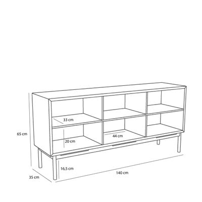 Hübsch Dual sideboard brun multicolour 140x35xH65 cm