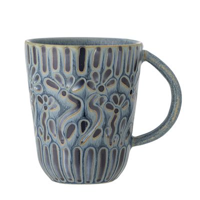 Bloomingville Samsin Mugg, Blå, Stengods - 6-pack