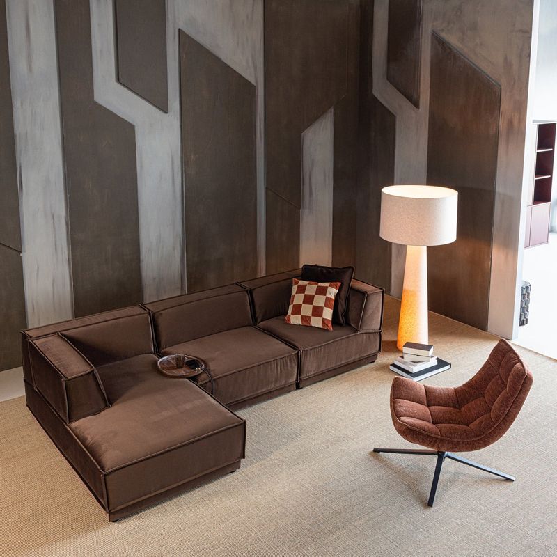 WOOOD Maudi Snurrfåtölj i Brun Chenille