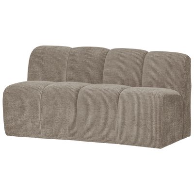 WOOOD Mojo Matbänk med Ryggstöd Ribbad Tyg Mörk Sand