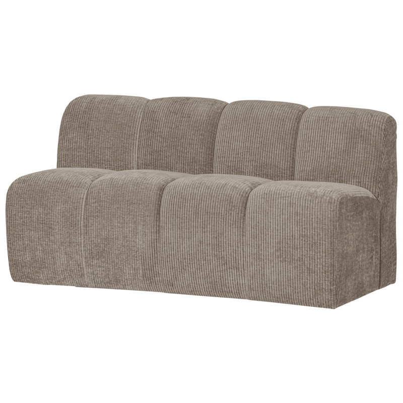 WOOOD Mojo Matbänk med Ryggstöd Ribbad Tyg Mörk Sand