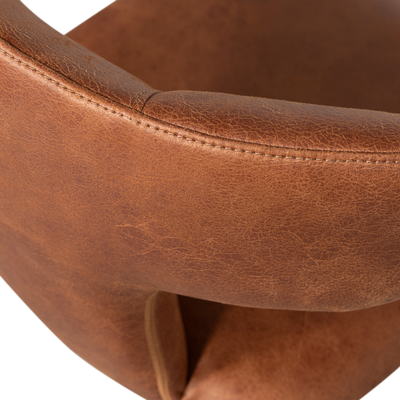 WOOOD PERMIT Matstol i Läderlook Konjak 2 st