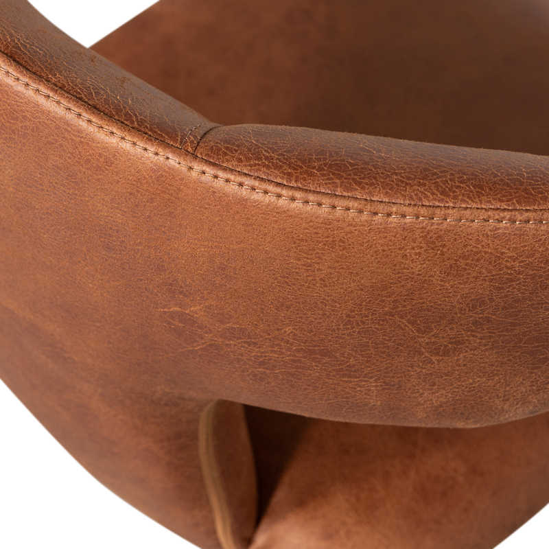 WOOOD PERMIT Matstol i Läderlook Konjak 2 st