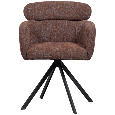 WOOOD Fenne Snurrbar Matstol Väv Tyg Kastanj 2 st