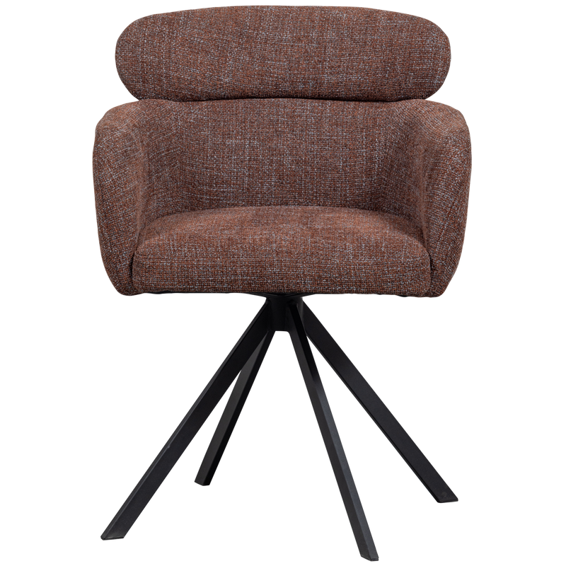 WOOOD Fenne Snurrbar Matstol Väv Tyg Kastanj 2 st