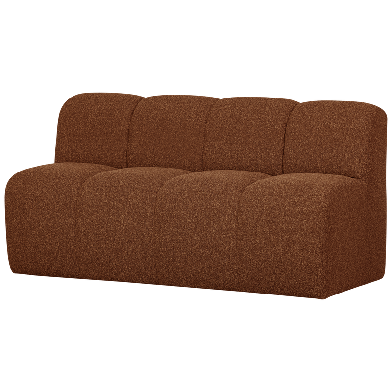 WOOOD Mojo Matbänk 164 cm med Ryggstöd i Boucle Rostbrun