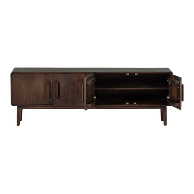 WOOOD LIYA TV-bänk 150 cm Mangoträ Mörkbrun
