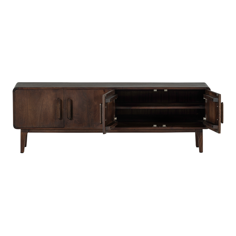 WOOOD LIYA TV-bänk 150 cm Mangoträ Mörkbrun