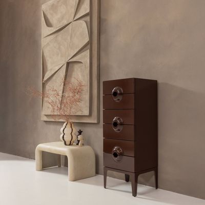 WOOOD Stani Soffbord i Fiberlera - Naturliga, Set om 2