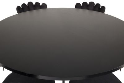 Venture Home Limhamn & Copenhagen 6 st Matstolar Svart + Runt Matbord ⌀140 Svart