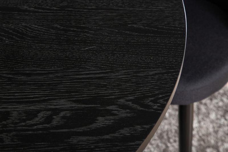 Venture Home Bianca & Velvet Runt Matbord ⌀110 Svart + 4 st Matstolar Svart