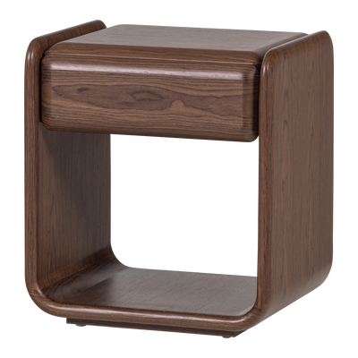 WOOOD ELURA Byrå/Nattduksbord 1 Låda Träfaner Brun