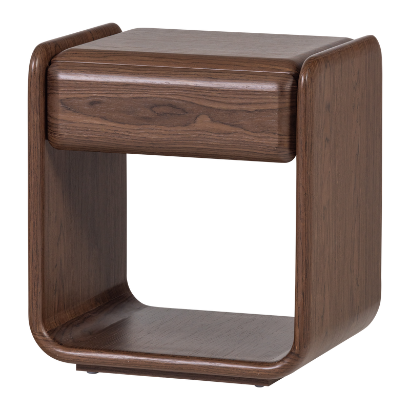 WOOOD ELURA Byrå/Nattduksbord 1 Låda Träfaner Brun