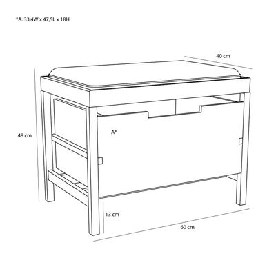 Hübsch Bifi Bänk Sand/Natur 60x40xh48cm