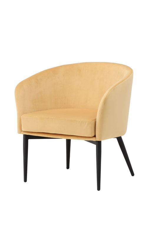 Venture Home Fluffy Fåtölj i Gul Sammet