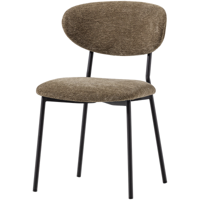 WOOOD Kjeld Matstol i Chenille Struktur, Grön 2 st