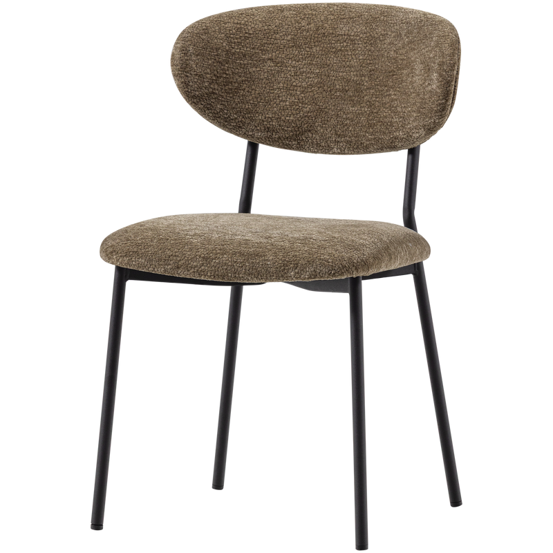 WOOOD Kjeld Matstol i Chenille Struktur, Grön 2 st