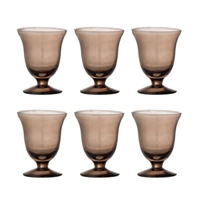 Bloomingville Florentine vinglas, flerpack, brun, återvunnet glas