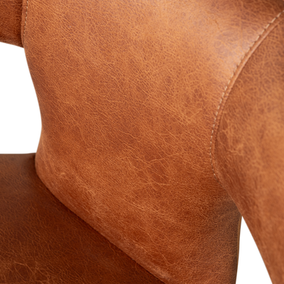 WOOOD PERMIT Matstol i Läderlook Konjak 2 st