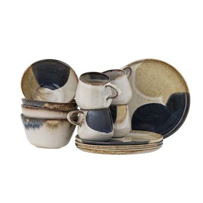 Bloomingville Jules Breakfast Set, Grå, Stengods