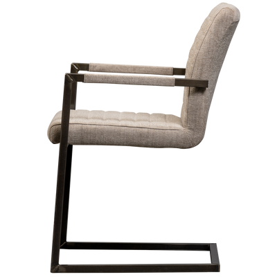 WOOOD Bas Matstol i Vävd Tyg Sand Melange 2 st