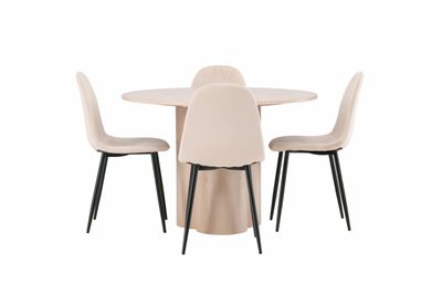 Venture Home Matgrupp Olivia med 4st matstolar Polar