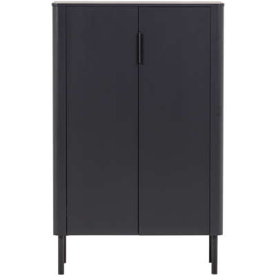 WOOOD Gunnar 2-dörrars skåp i matt svart furu