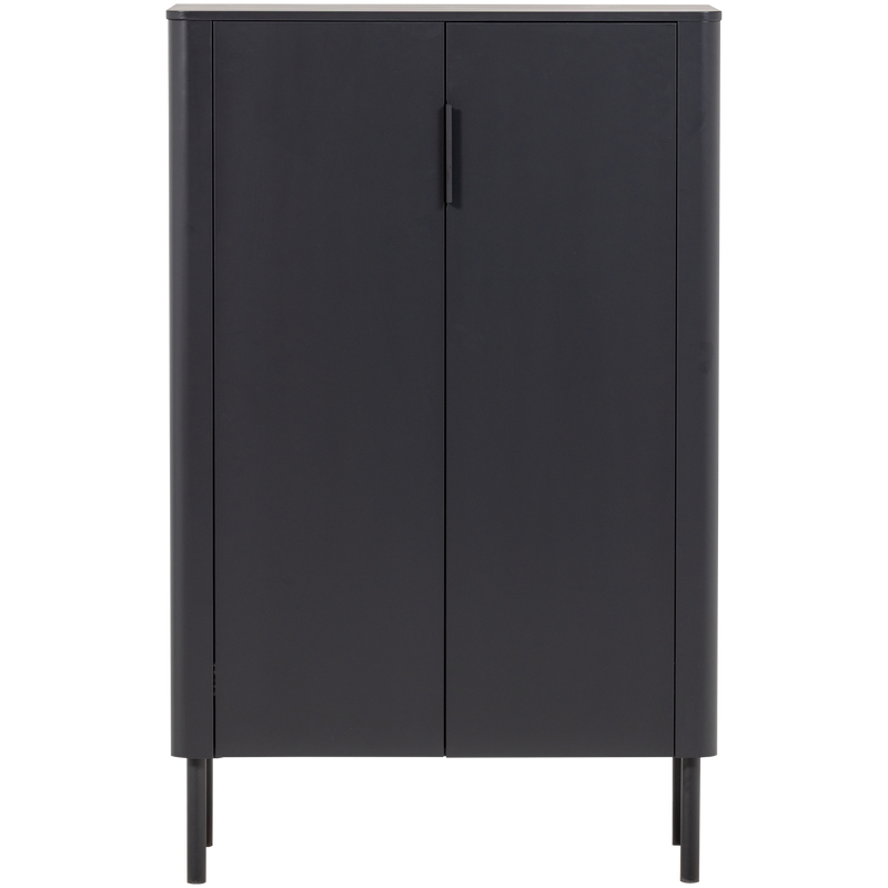 WOOOD Gunnar 2-dörrars skåp i matt svart furu