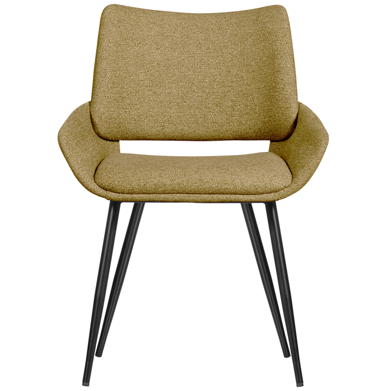 WOOOD Parade Matstol i Senapsgul Melangetextil 2 st