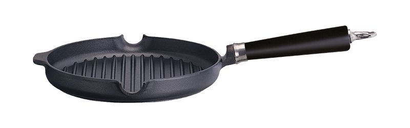 Ronneby Bruk, Grillpanna Gjutjärn 24 cm Hällpipar & Svart Bokträhandtag