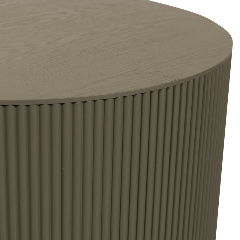 WOOOD Sanne Rund Sidobord MDF Militärgrön