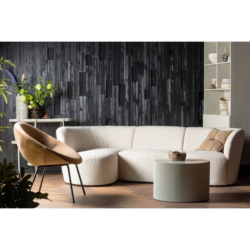 WOOOD SANNE Runt Sidobord i MDF, Antik Beige