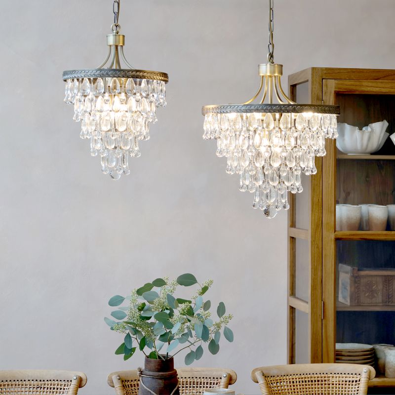 Chiq Antique Versailles Ljuskrona med droppformade glasprismor