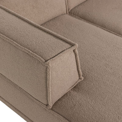 WOOOD MANU Chaise Longue Soffa Vänster i Teddy Mullvad